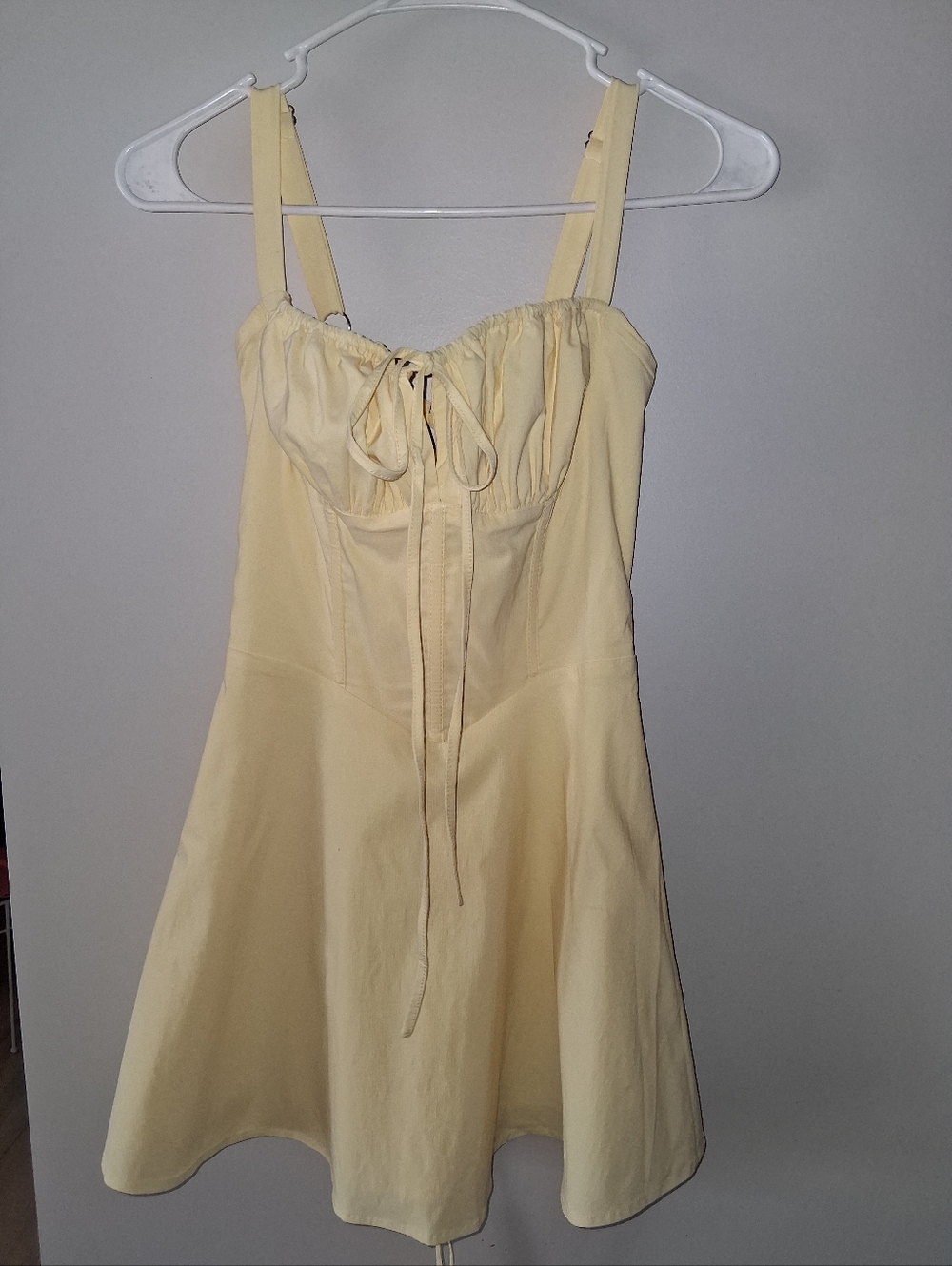 Soft Yellow Sundress with Tie Front